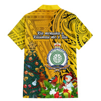 Niue Christmas Family Matching Mermaid Dress and Hawaiian Shirt Coat of Arms and Polynesian Tattoo Xmas Element Christmas Yellow Vibe LT03 - Polynesian Pride