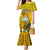 Niue Christmas Family Matching Mermaid Dress and Hawaiian Shirt Coat of Arms and Polynesian Tattoo Xmas Element Christmas Yellow Vibe LT03 Mom's Dress Yellow - Polynesian Pride