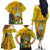 Niue Christmas Family Matching Off Shoulder Long Sleeve Dress and Hawaiian Shirt Coat of Arms and Polynesian Tattoo Xmas Element Christmas Yellow Vibe LT03 - Polynesian Pride