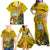 Niue Christmas Family Matching Off Shoulder Maxi Dress and Hawaiian Shirt Coat of Arms and Polynesian Tattoo Xmas Element Christmas Yellow Vibe LT03 - Polynesian Pride