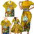 Niue Christmas Family Matching Short Sleeve Bodycon Dress and Hawaiian Shirt Coat of Arms and Polynesian Tattoo Xmas Element Christmas Yellow Vibe LT03 - Polynesian Pride