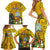 Niue Christmas Family Matching Short Sleeve Bodycon Dress and Hawaiian Shirt Coat of Arms and Polynesian Tattoo Xmas Element Christmas Yellow Vibe LT03 - Polynesian Pride