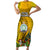 Niue Christmas Family Matching Short Sleeve Bodycon Dress and Hawaiian Shirt Coat of Arms and Polynesian Tattoo Xmas Element Christmas Yellow Vibe LT03 Mom's Dress Yellow - Polynesian Pride