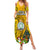 Niue Christmas Family Matching Summer Maxi Dress and Hawaiian Shirt Coat of Arms and Polynesian Tattoo Xmas Element Christmas Yellow Vibe LT03 Mom's Dress Yellow - Polynesian Pride