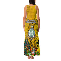 Niue Christmas Family Matching Tank Maxi Dress and Hawaiian Shirt Coat of Arms and Polynesian Tattoo Xmas Element Christmas Yellow Vibe LT03 - Polynesian Pride