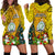 Niue Christmas Hoodie Dress Coat of Arms and Polynesian Tattoo Xmas Element Christmas Yellow Vibe LT03 - Polynesian Pride