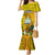 Niue Christmas Mermaid Dress Coat of Arms and Polynesian Tattoo Xmas Element Christmas Yellow Vibe LT03 Women Yellow - Polynesian Pride