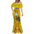 Niue Christmas Mermaid Dress Coat of Arms and Polynesian Tattoo Xmas Element Christmas Yellow Vibe LT03 - Polynesian Pride