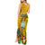 Niue Christmas Tank Maxi Dress Coat of Arms and Polynesian Tattoo Xmas Element Christmas Yellow Vibe LT03 - Polynesian Pride