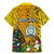 Personalised Niue Christmas Family Matching Mermaid Dress and Hawaiian Shirt Coat of Arms and Polynesian Tattoo Xmas Element Christmas Yellow Vibe LT03 - Polynesian Pride