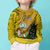 Personalised Niue Christmas Kid Ugly Christmas Sweater Coat of Arms and Polynesian Tattoo Xmas Element Christmas Yellow Vibe LT03 - Polynesian Pride