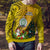 Personalised Niue Christmas Ugly Christmas Sweater Coat of Arms and Polynesian Tattoo Xmas Element Christmas Yellow Vibe LT03 - Polynesian Pride