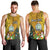 Personalised Niue Christmas Men Tank Top Coat of Arms and Polynesian Tattoo Xmas Element Christmas Yellow Vibe LT03 - Polynesian Pride