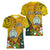 Personalised Niue Christmas Women V Neck T Shirt Coat of Arms and Polynesian Tattoo Xmas Element Christmas Yellow Vibe LT03 - Polynesian Pride