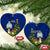 Niue Christmas Ceramic Ornament Coat of Arms and Polynesian Tattoo Xmas Element Christmas Blue Vibe LT03 Heart Blue - Polynesian Pride