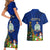 Niue Christmas Couples Matching Short Sleeve Bodycon Dress and Hawaiian Shirt Coat of Arms and Polynesian Tattoo Xmas Element Christmas Blue Vibe LT03 - Polynesian Pride