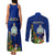 Niue Christmas Couples Matching Tank Maxi Dress and Long Sleeve Button Shirt Coat of Arms and Polynesian Tattoo Xmas Element Christmas Blue Vibe LT03 - Polynesian Pride