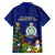 Niue Christmas Family Matching Puletasi Dress and Hawaiian Shirt Coat of Arms and Polynesian Tattoo Xmas Element Christmas Blue Vibe LT03 - Polynesian Pride