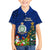 Niue Christmas Family Matching Puletasi Dress and Hawaiian Shirt Coat of Arms and Polynesian Tattoo Xmas Element Christmas Blue Vibe LT03 Son's Shirt Blue - Polynesian Pride