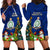 Niue Christmas Hoodie Dress Coat of Arms and Polynesian Tattoo Xmas Element Christmas Blue Vibe LT03 - Polynesian Pride