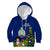 Niue Christmas Kid Hoodie Coat of Arms and Polynesian Tattoo Xmas Element Christmas Blue Vibe LT03 Hoodie Blue - Polynesian Pride