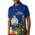 Niue Christmas Kid Polo Shirt Coat of Arms and Polynesian Tattoo Xmas Element Christmas Blue Vibe LT03 Kid Blue - Polynesian Pride