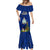 Niue Christmas Mermaid Dress Coat of Arms and Polynesian Tattoo Xmas Element Christmas Blue Vibe LT03 - Polynesian Pride