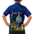 Personalised Niue Christmas Family Matching Puletasi Dress and Hawaiian Shirt Coat of Arms and Polynesian Tattoo Xmas Element Christmas Blue Vibe LT03 - Polynesian Pride