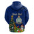 Personalised Niue Christmas Hoodie Coat of Arms and Polynesian Tattoo Xmas Element Christmas Blue Vibe LT03 - Polynesian Pride