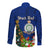 Personalised Niue Christmas Long Sleeve Button Shirt Coat of Arms and Polynesian Tattoo Xmas Element Christmas Blue Vibe LT03 - Polynesian Pride
