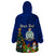 Personalised Niue Christmas Wearable Blanket Hoodie Coat of Arms and Polynesian Tattoo Xmas Element Christmas Blue Vibe LT03 - Polynesian Pride