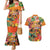 Hawaiian Honolulu Festival Couples Matching Mermaid Dress and Hawaiian Shirt Hawaiian Identity - Hula Dancer and Ukulele Tropical Plants Style