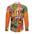 Hawaiian Honolulu Festival Long Sleeve Button Shirt Hawaiian Identity - Hula Dancer and Ukulele Tropical Plants Style