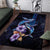 Hawaiian Whales Love Couple Area Rug Hibiscus and Kakau Art Tattoo Night Sky Vibe