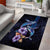 Hawaiian Whales Love Couple Area Rug Hibiscus and Kakau Art Tattoo Night Sky Vibe