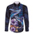 Hawaiian Whales Love Couple Family Matching Off Shoulder Maxi Dress and Hawaiian Shirt Hibiscus and Kakau Art Tattoo Night Sky Vibe
