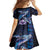 Hawaiian Whales Love Couple Family Matching Short Sleeve Bodycon Dress and Hawaiian Shirt Hibiscus and Kakau Art Tattoo Night Sky Vibe