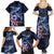 Hawaiian Whales Love Couple Family Matching Summer Maxi Dress and Hawaiian Shirt Hibiscus and Kakau Art Tattoo Night Sky Vibe