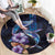 Hawaiian Whales Love Couple Round Carpet Hibiscus and Kakau Art Tattoo Night Sky Vibe