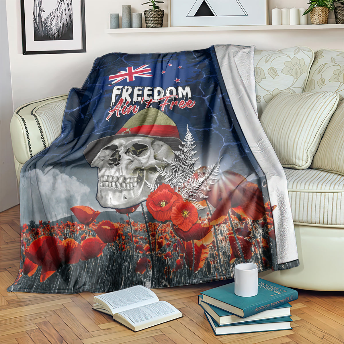 New Zealand ANZAC Day Blanket Freedom Ain't Free