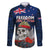 New Zealand ANZAC Day Family Matching Long Sleeve Bodycon Dress and Hawaiian Shirt Freedom Ain't Free LT05 Dad's Shirt - Long Sleeve Blue - Polynesian Pride