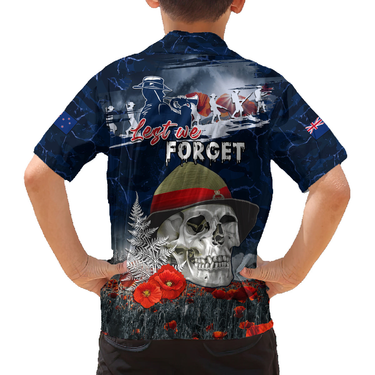 New Zealand ANZAC Day Family Matching Tank Maxi Dress and Hawaiian Shirt Freedom Ain't Free LT05 - Polynesian Pride