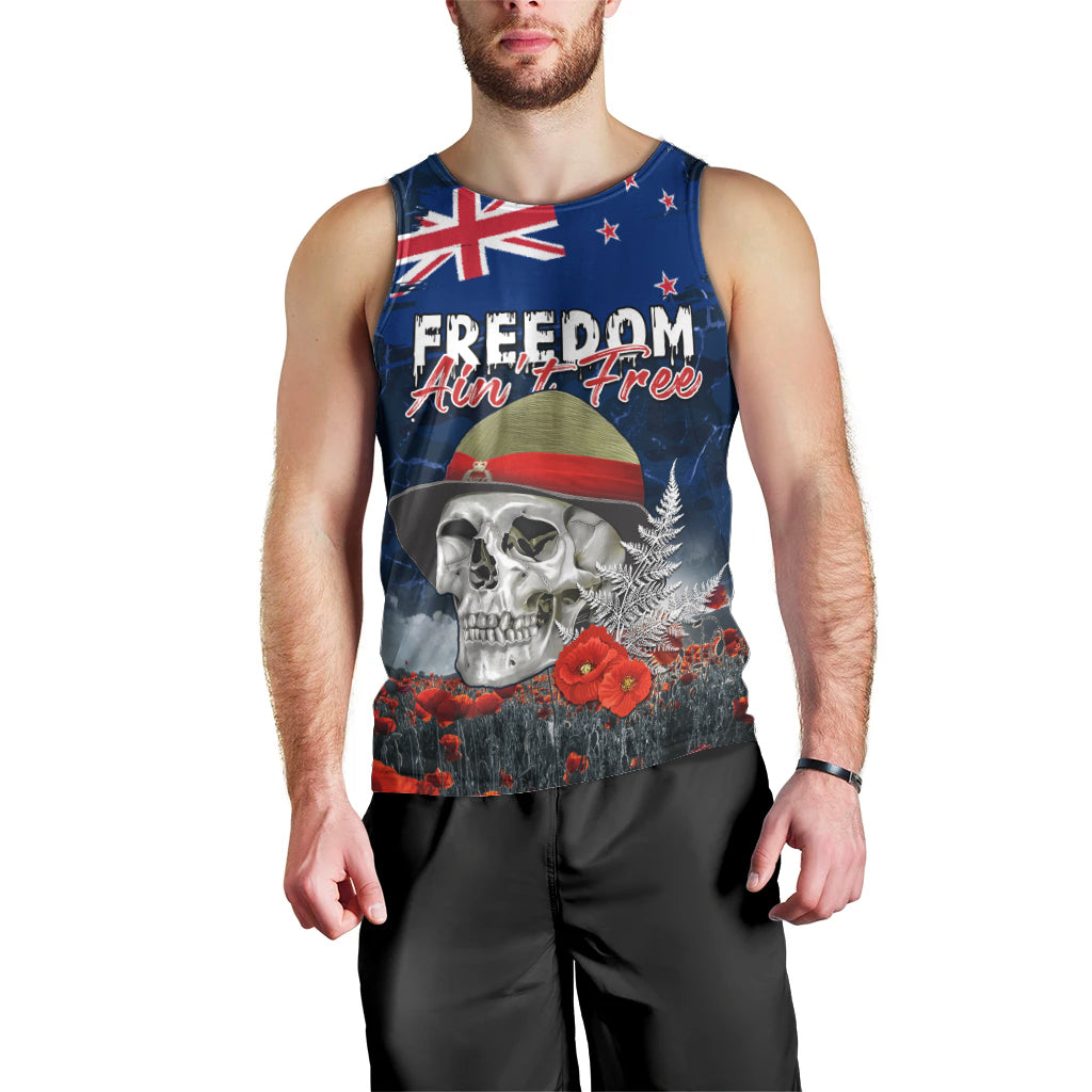 New Zealand ANZAC Day Men Tank Top Freedom Ain't Free LT05 - Polynesian Pride