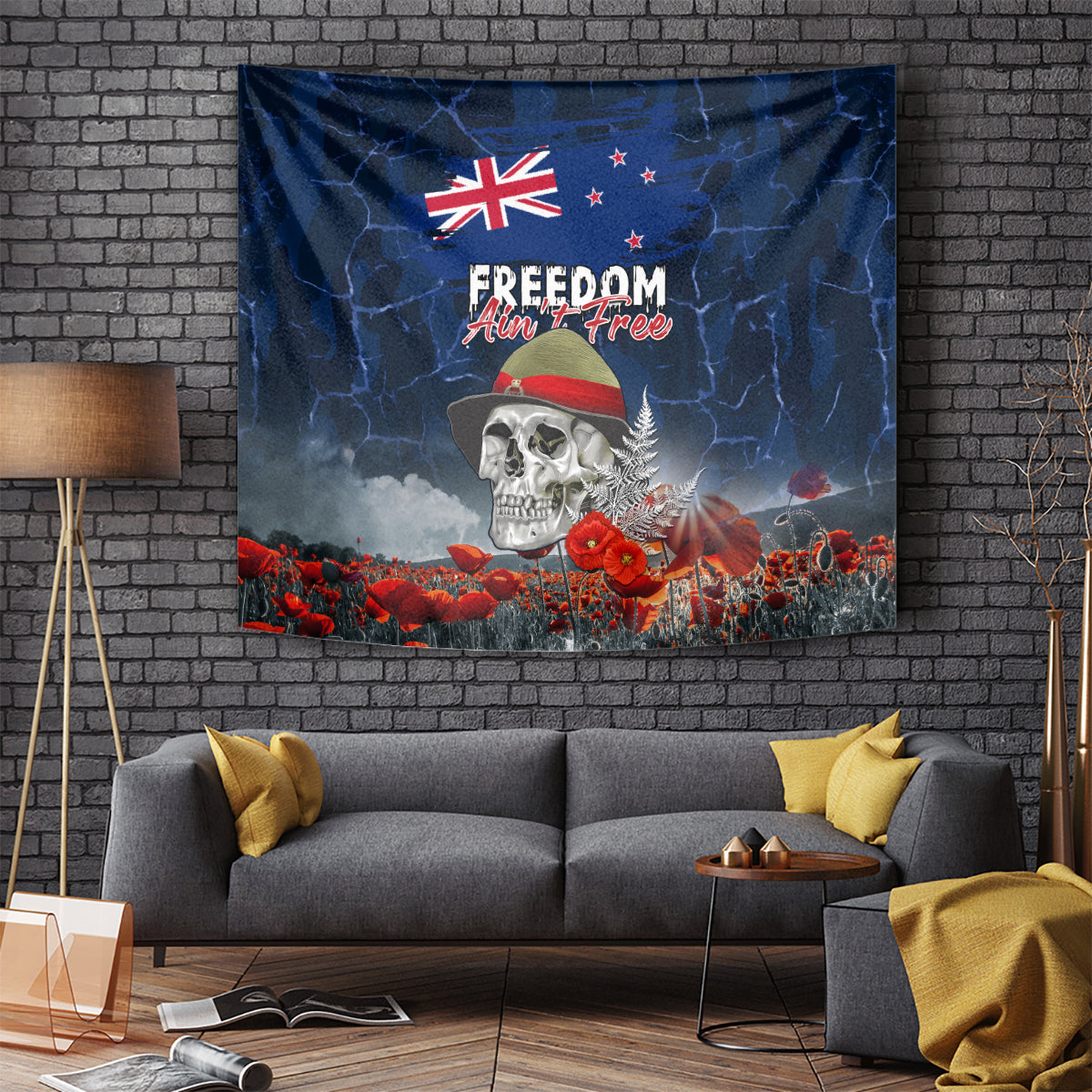 New Zealand ANZAC Day Tapestry Freedom Ain't Free
