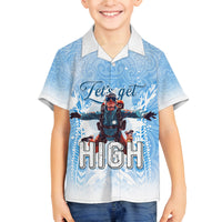 New Zealand Sky Diving Family Matching Off The Shoulder Long Sleeve Dress and Hawaiian Shirt Lets Get High
