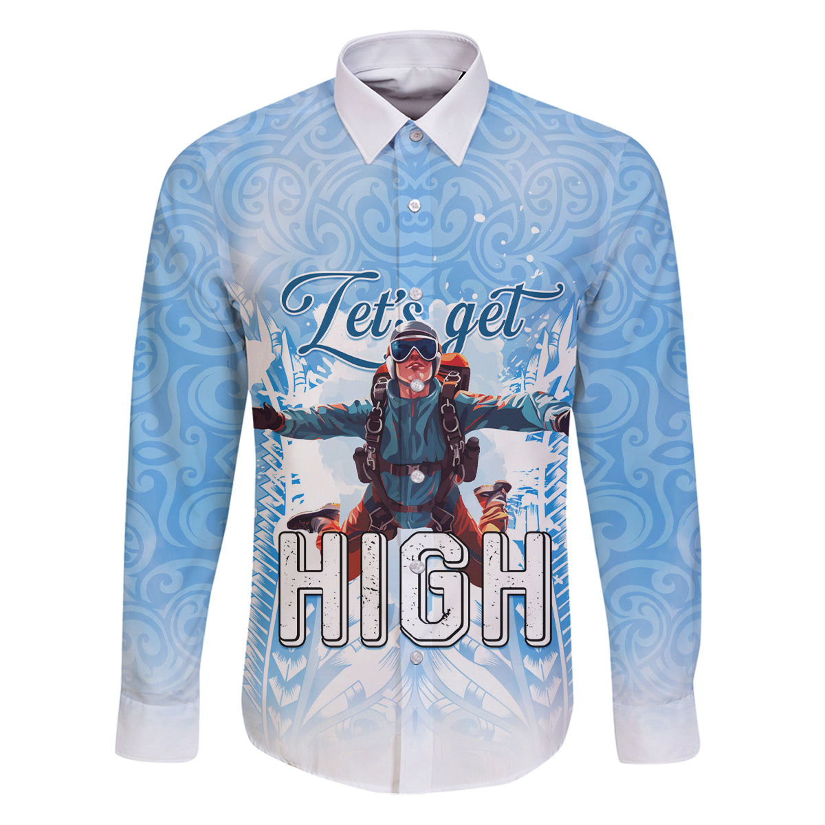 New Zealand Sky Diving Family Matching Puletasi and Hawaiian Shirt Lets Get High