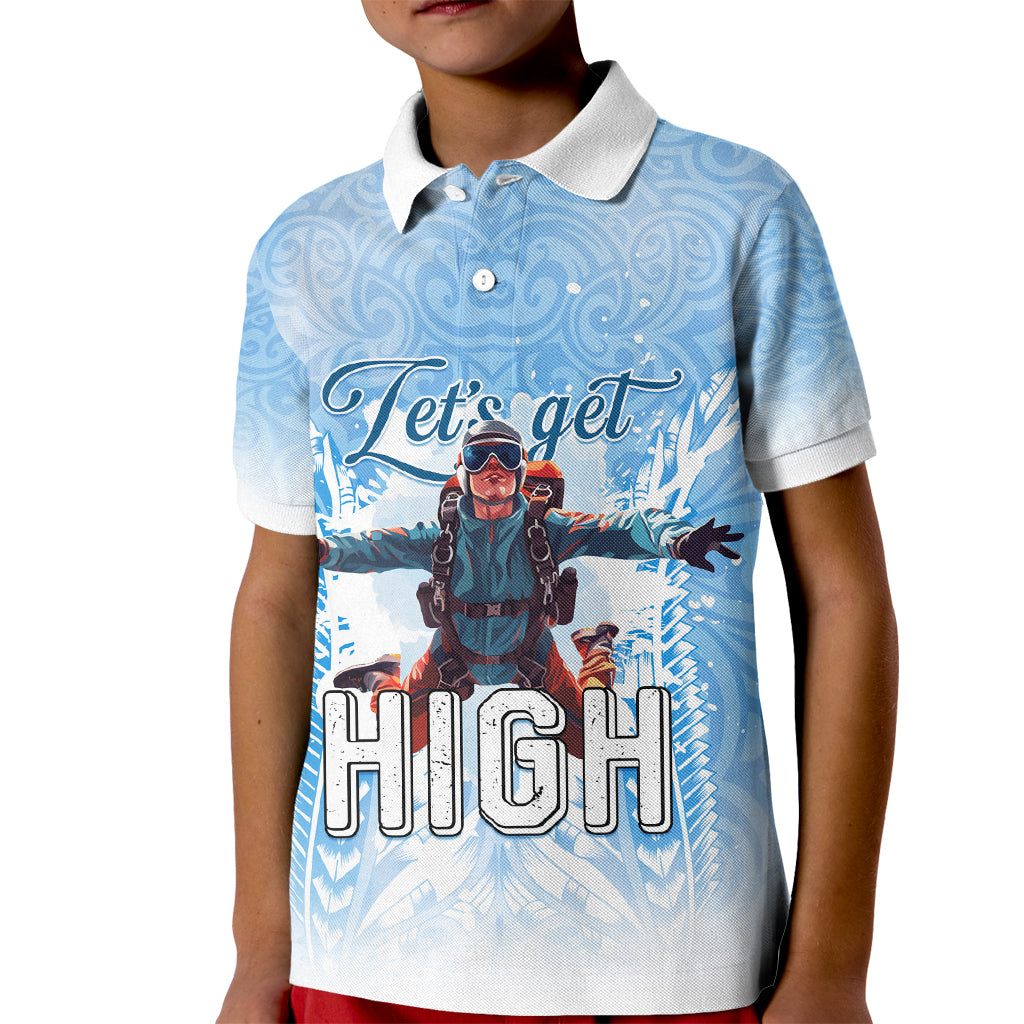 New Zealand Sky Diving Kid Polo Shirt Lets Get High