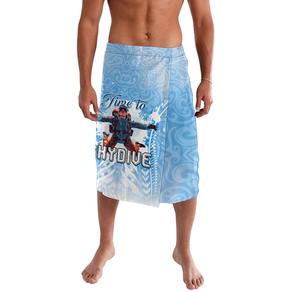 New Zealand Sky Diving Lavalava Lets Get High LT05 Blue - Polynesian Pride