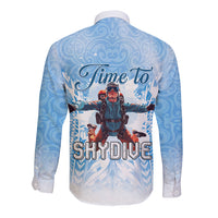 New Zealand Sky Diving Long Sleeve Button Shirt Lets Get High