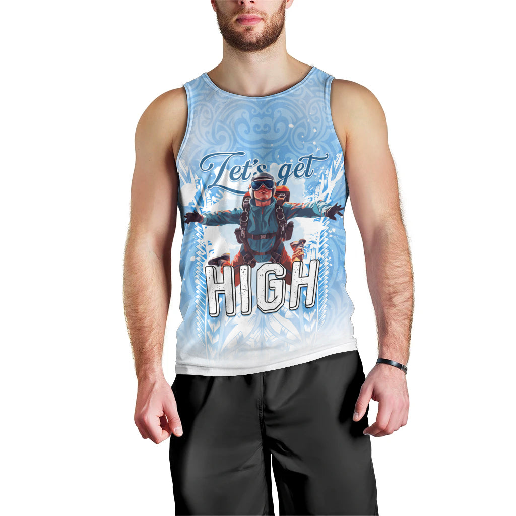 New Zealand Sky Diving Men Tank Top Lets Get High LT05 - Polynesian Pride
